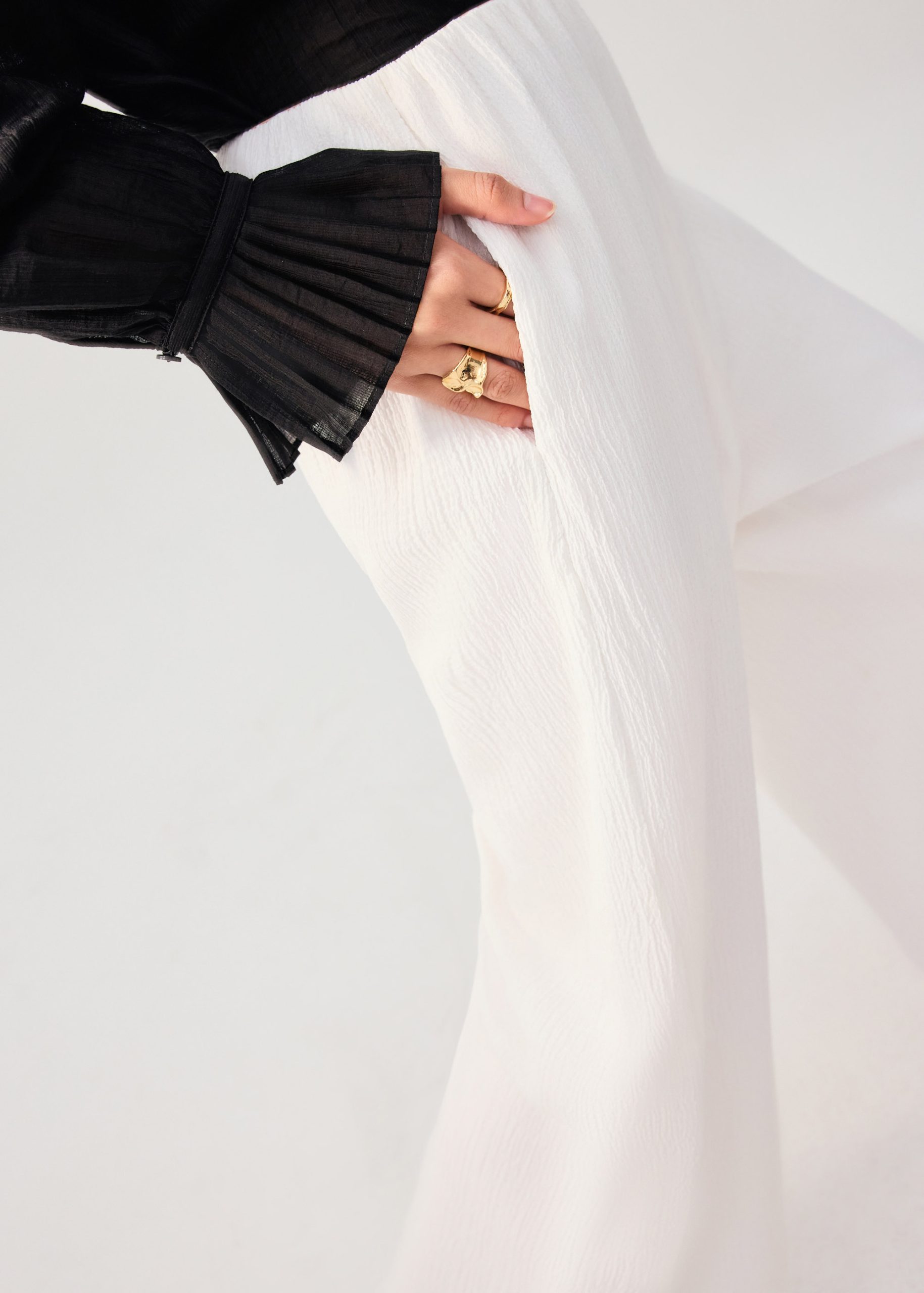 Elastic Crinkled Jersey Wide Leg Pants - Image 11