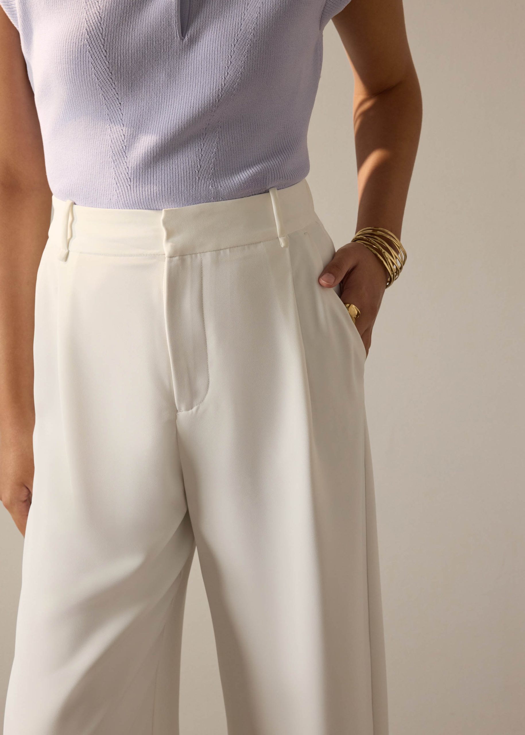 Leggy??Alma Elastic Crepe High Waist Straight Leg Pants - Image 9