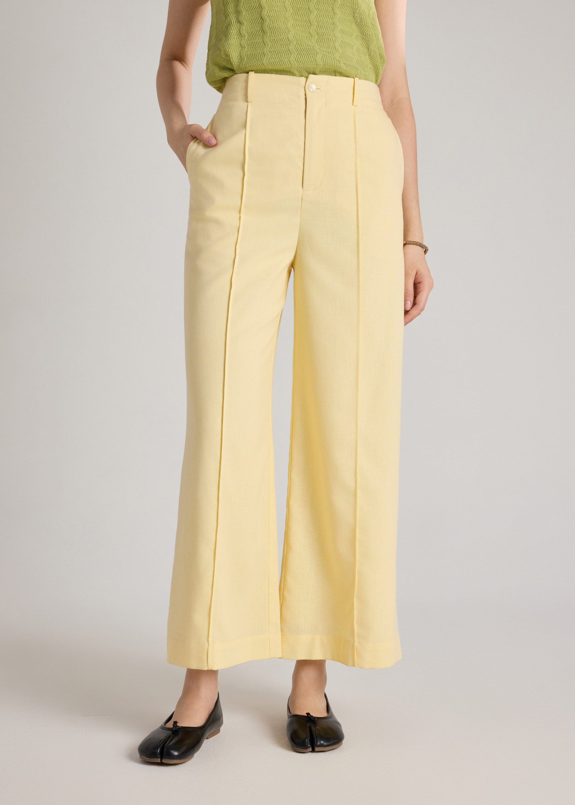 Pintuck Wide Leg Pants - Image 8