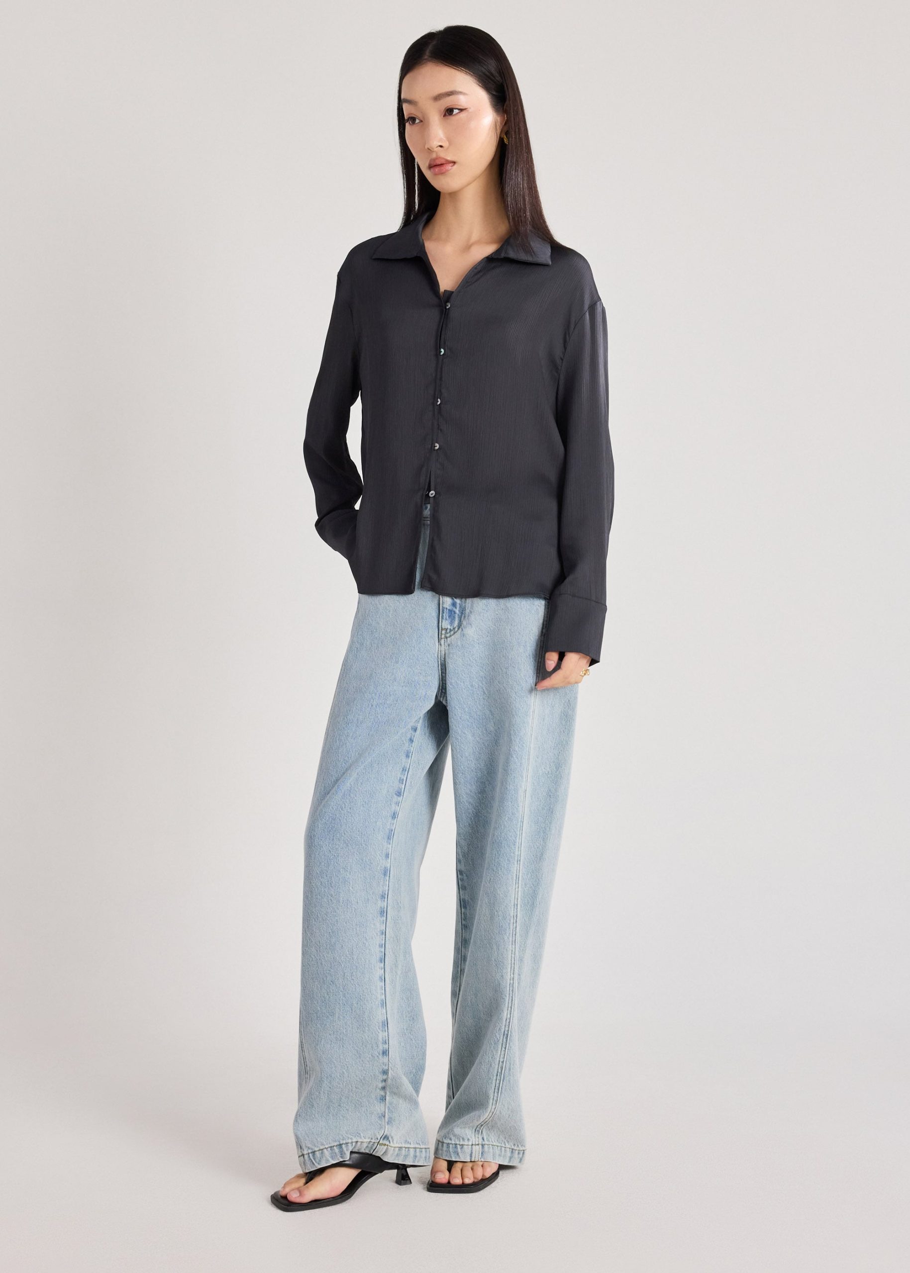 RuchedReady® Crinkle Satin Shirt - Image 8