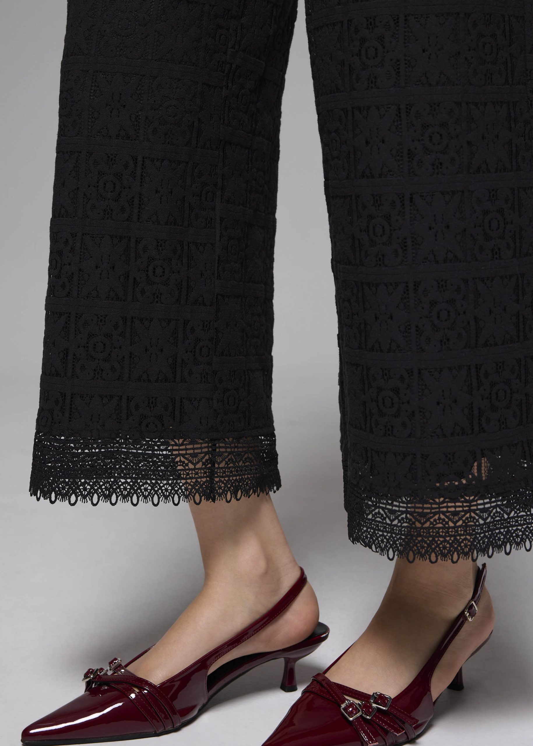 Lace High Waist Wide Leg Culottes - Image 5