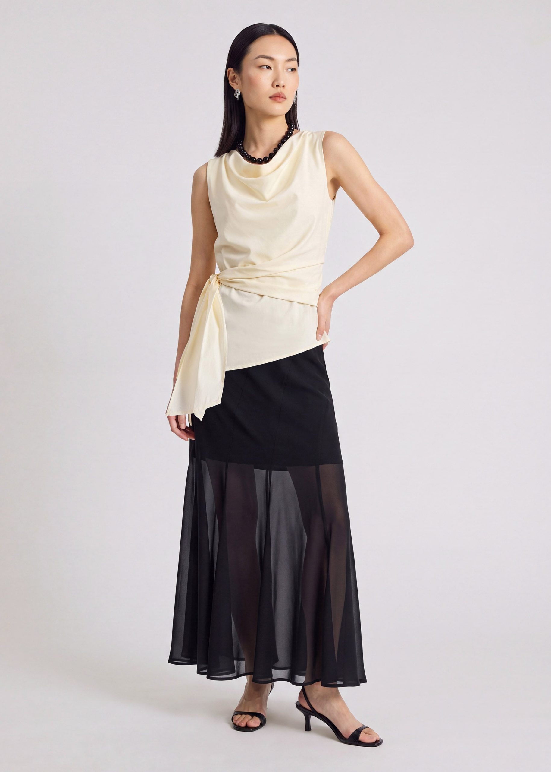 Side Tie Poplin Top - Image 2