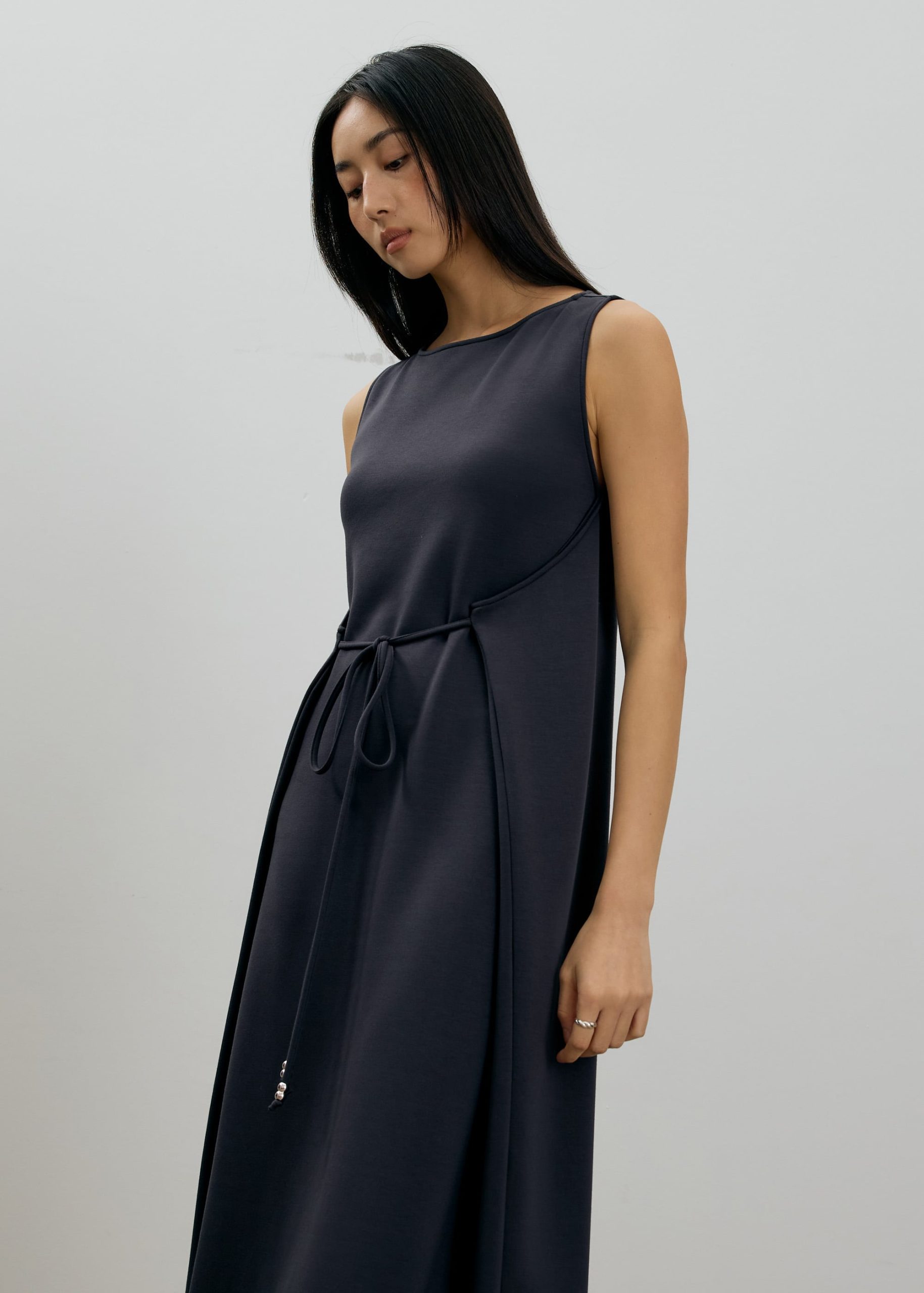 Neoprene Boat Neck Shift Midaxi Dress - Image 7