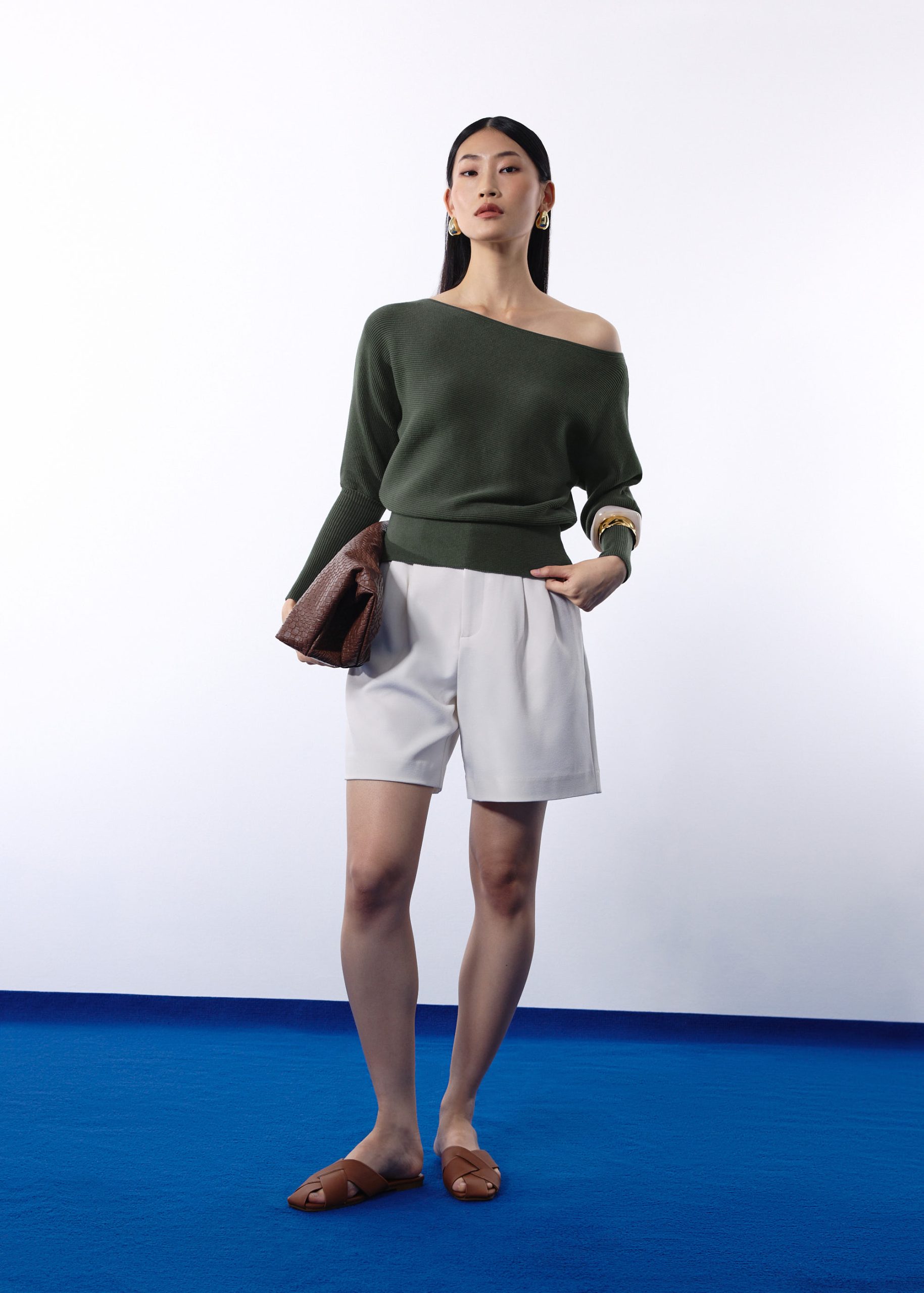 Knit Asymmetric Puff Sleeve Top - Image 19