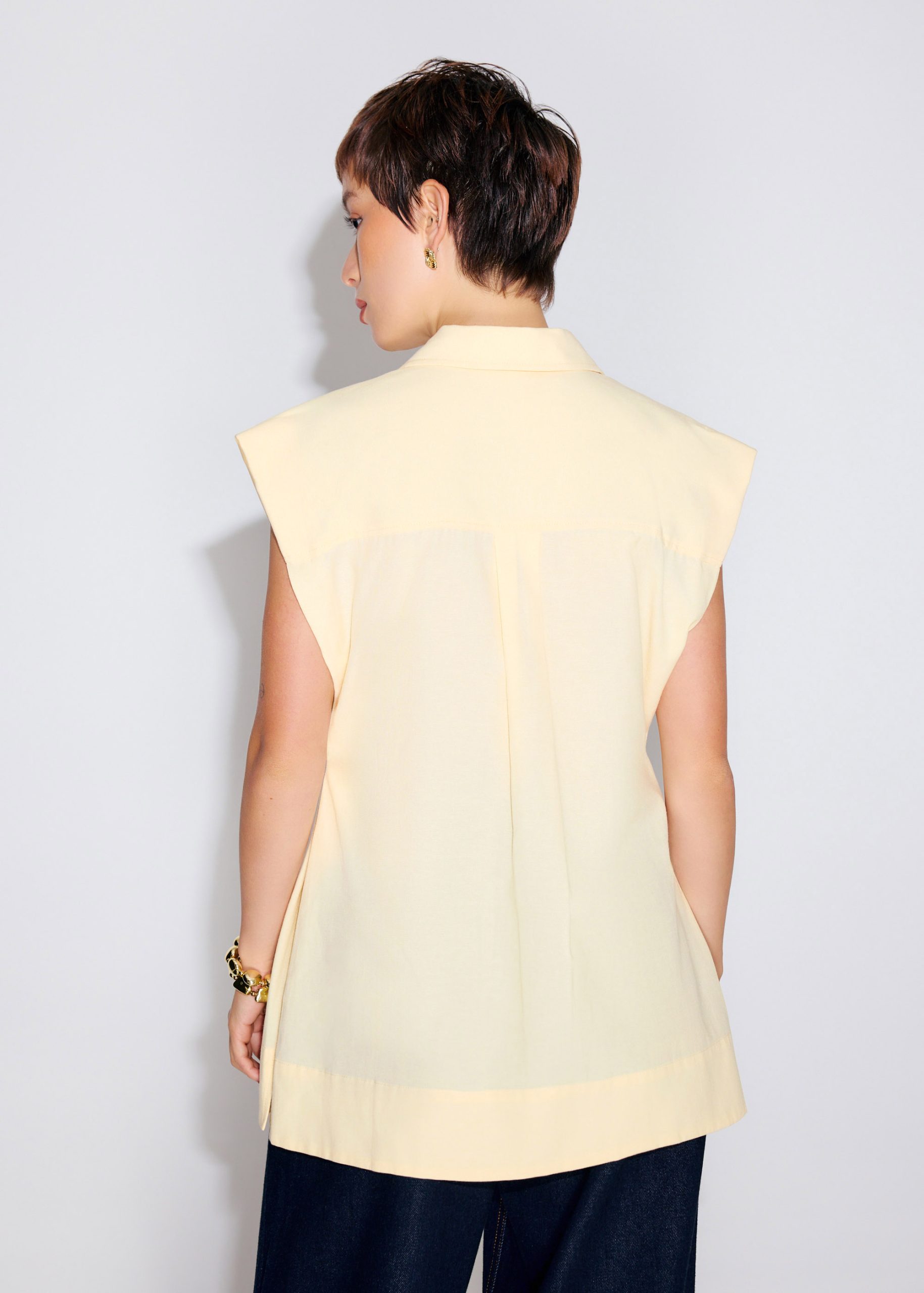 Relaxed Cotton Long Button Down Shirt - Image 19