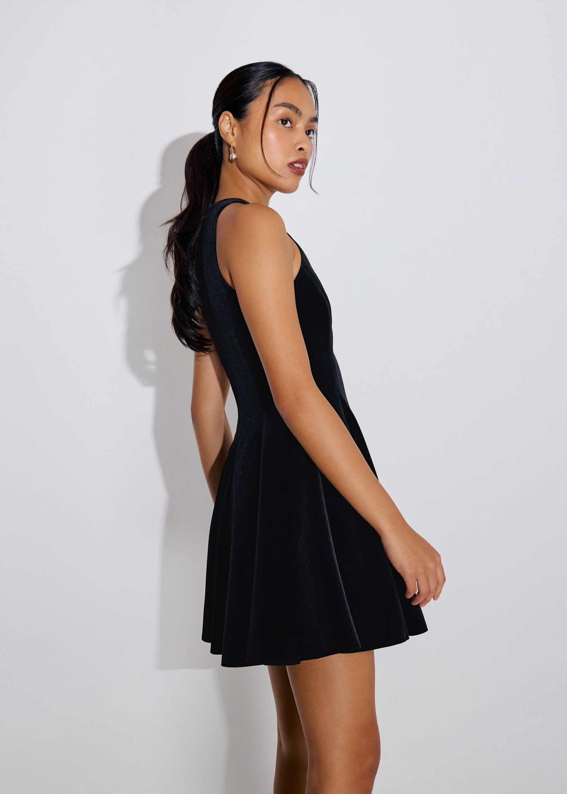 Nayana Velvet Round Neck Fit & Flare Mini Dress - Image 5