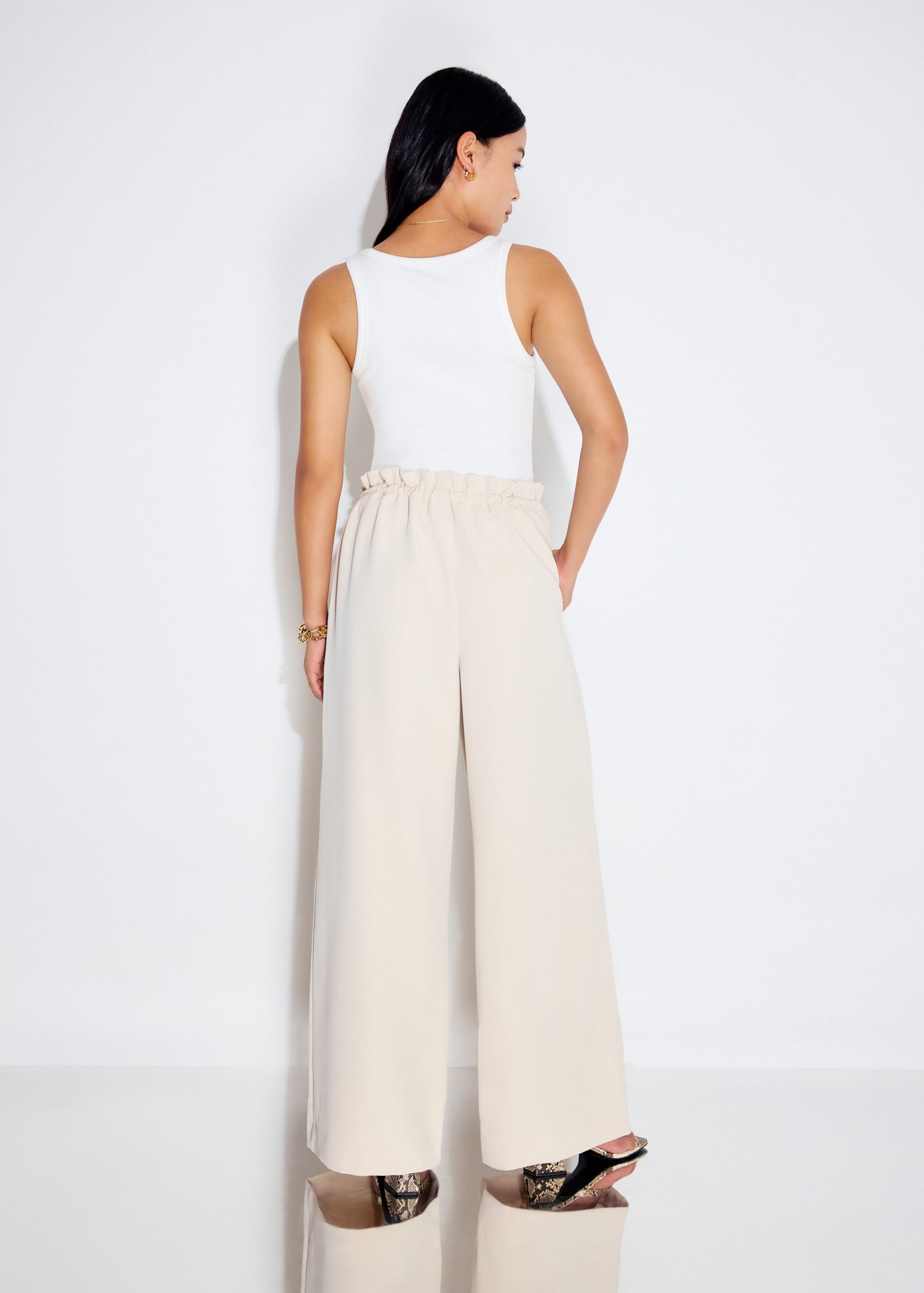 Elastic Drawstring Straight Leg Pants - Image 10