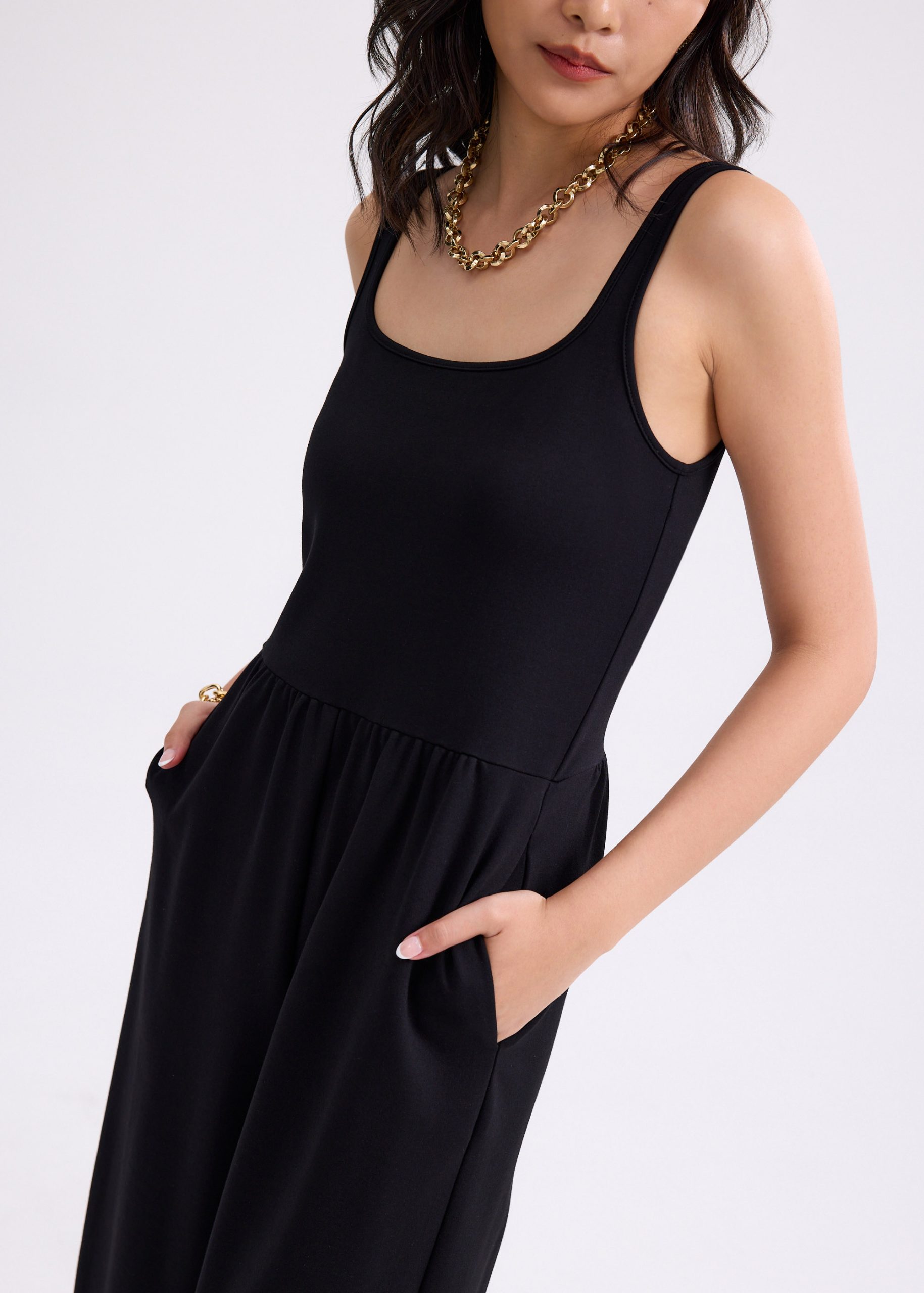 Leggy??Elastic Jersey Square Neck Jumpsuit - Image 6
