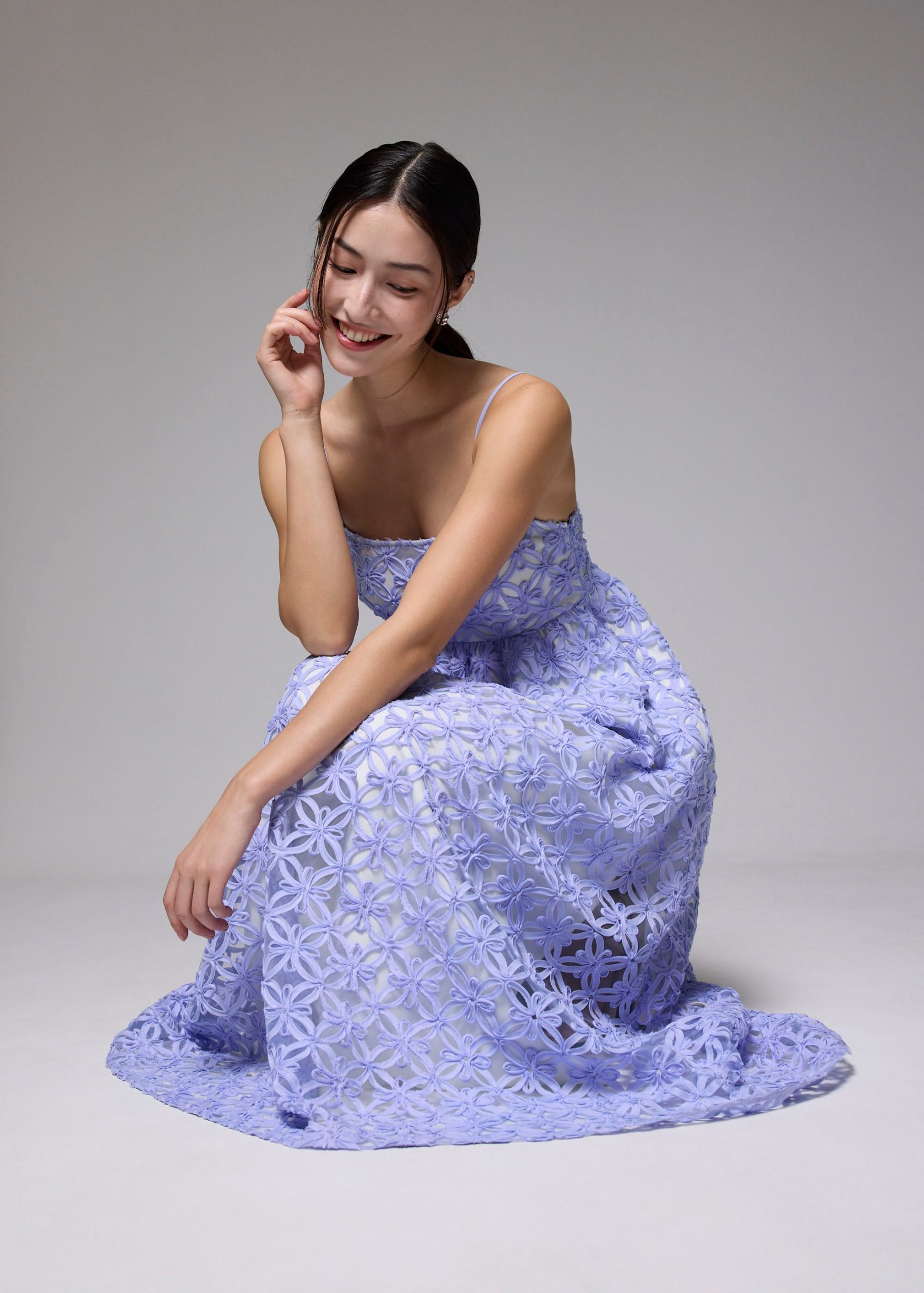 Lace Square Neck Fit & Flare Maxi Dress - Image 13