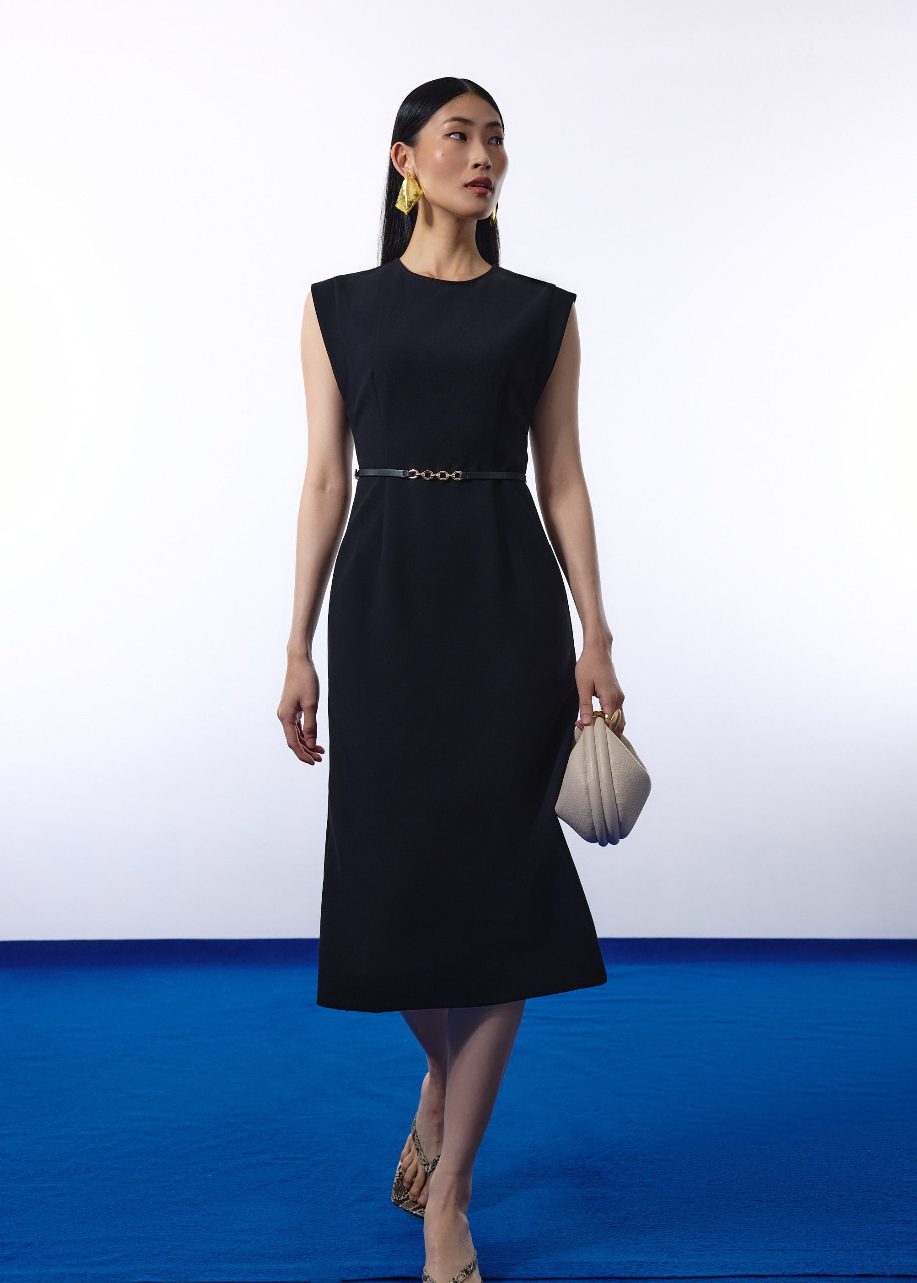 Eika Panelled Cap Sleeve Column Midi Dress - Image 4