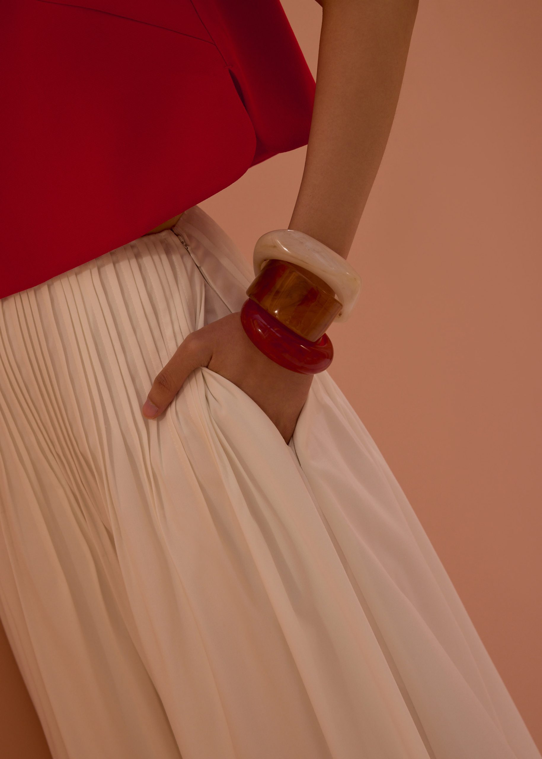 Kate High Waist Pintuck Flare Maxi Skirt - Image 3