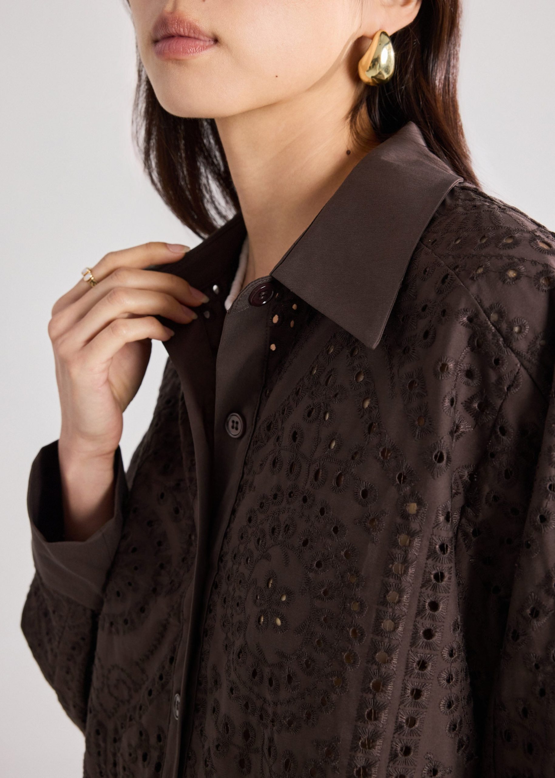 RuchedReady® Relaxed Collared Shirt in Soft Breeze Broderie - Image 19