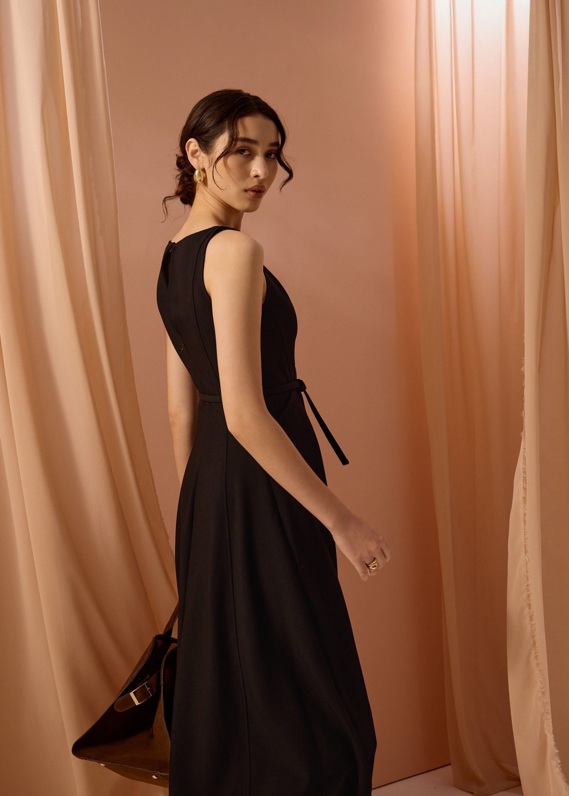 Ling Belted Boat Neck Fit & Flare Midaxi Dress - Image 5