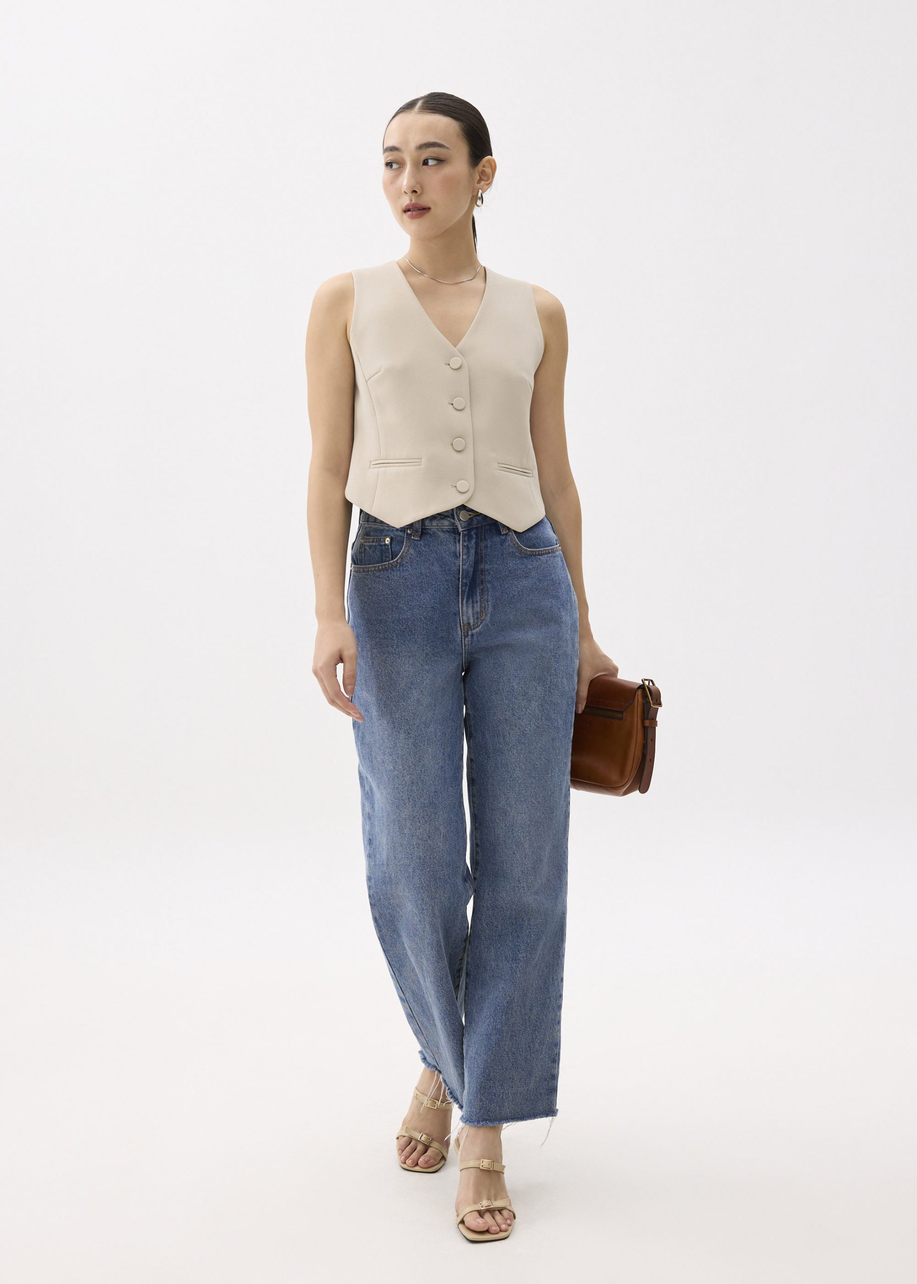 Yuna Relaxed V-neck Vest - Image 19