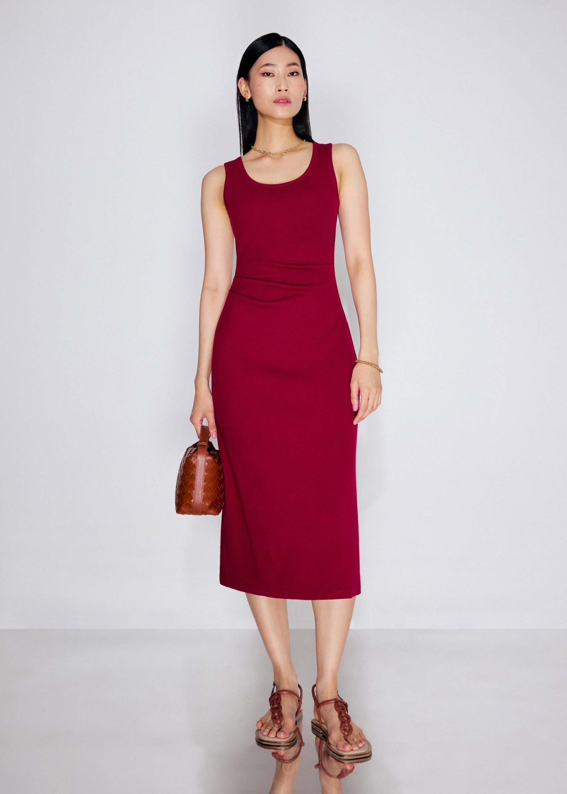 BraFree by LB Jersey Round Neck Column Midaxi Dress
