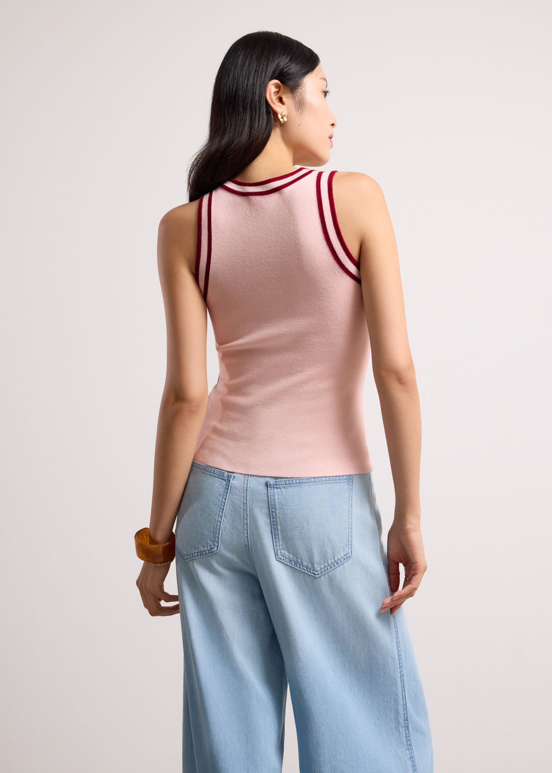 Sui Contrast Piping Knit Racerback Tank - Image 17