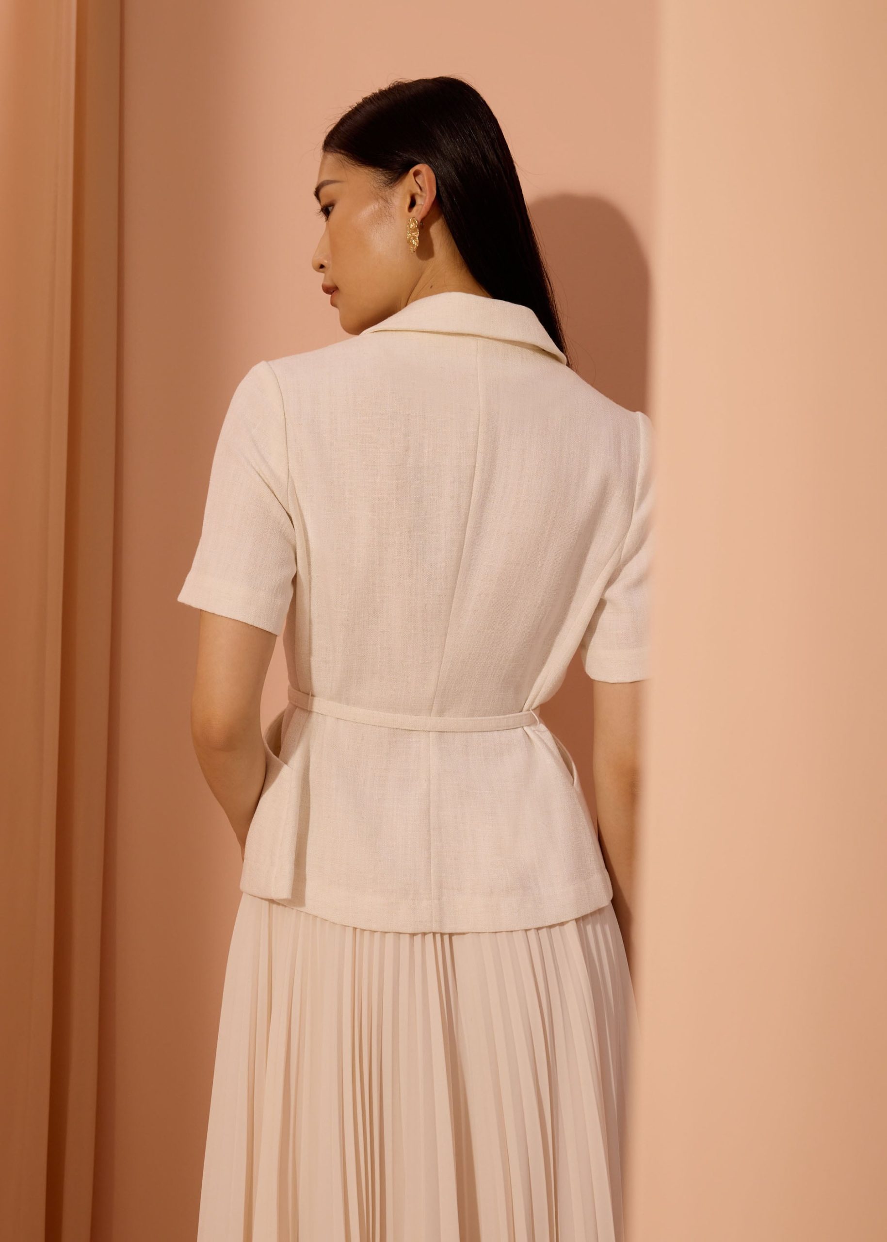 Ling Textured Belted Blazer Top - Image 12