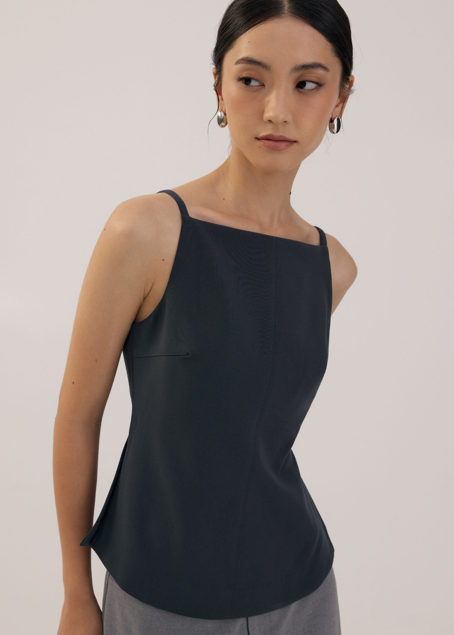 Straight Neck Fitted Camisole Top - Image 28