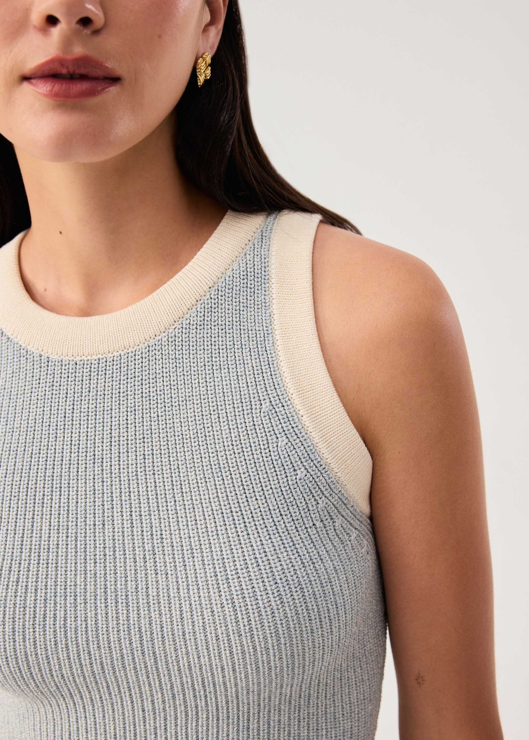 Contrast Piping Knit Racerback Tank - Image 9