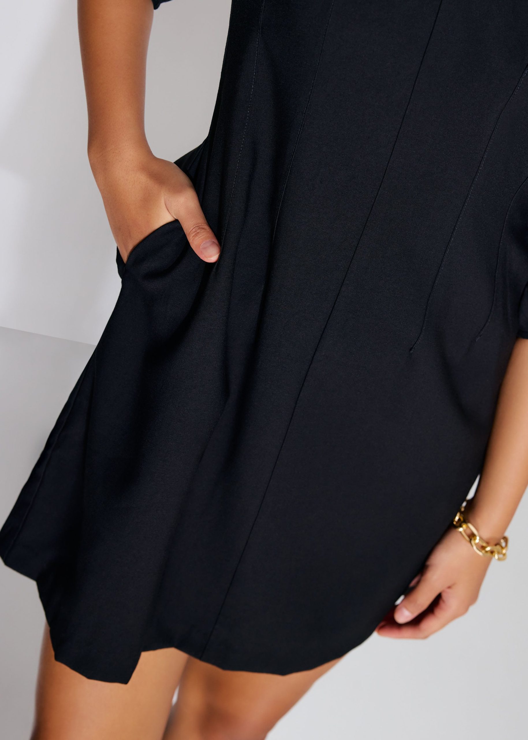 Scoop Neck Puff Sleeve A-Line Mini Dress - Image 6