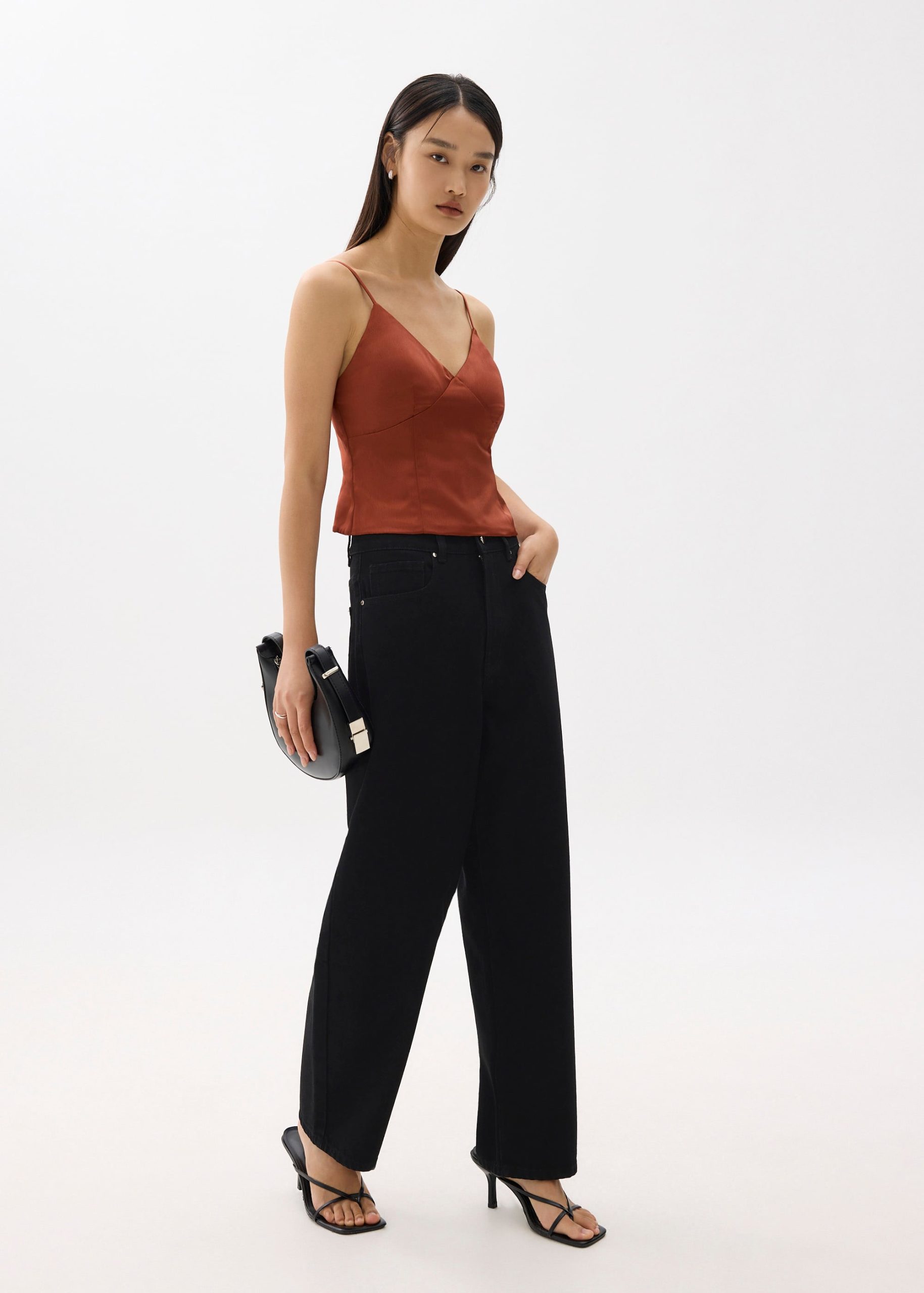 BraFree by LB Satin V-neck Camisole Top - Image 12