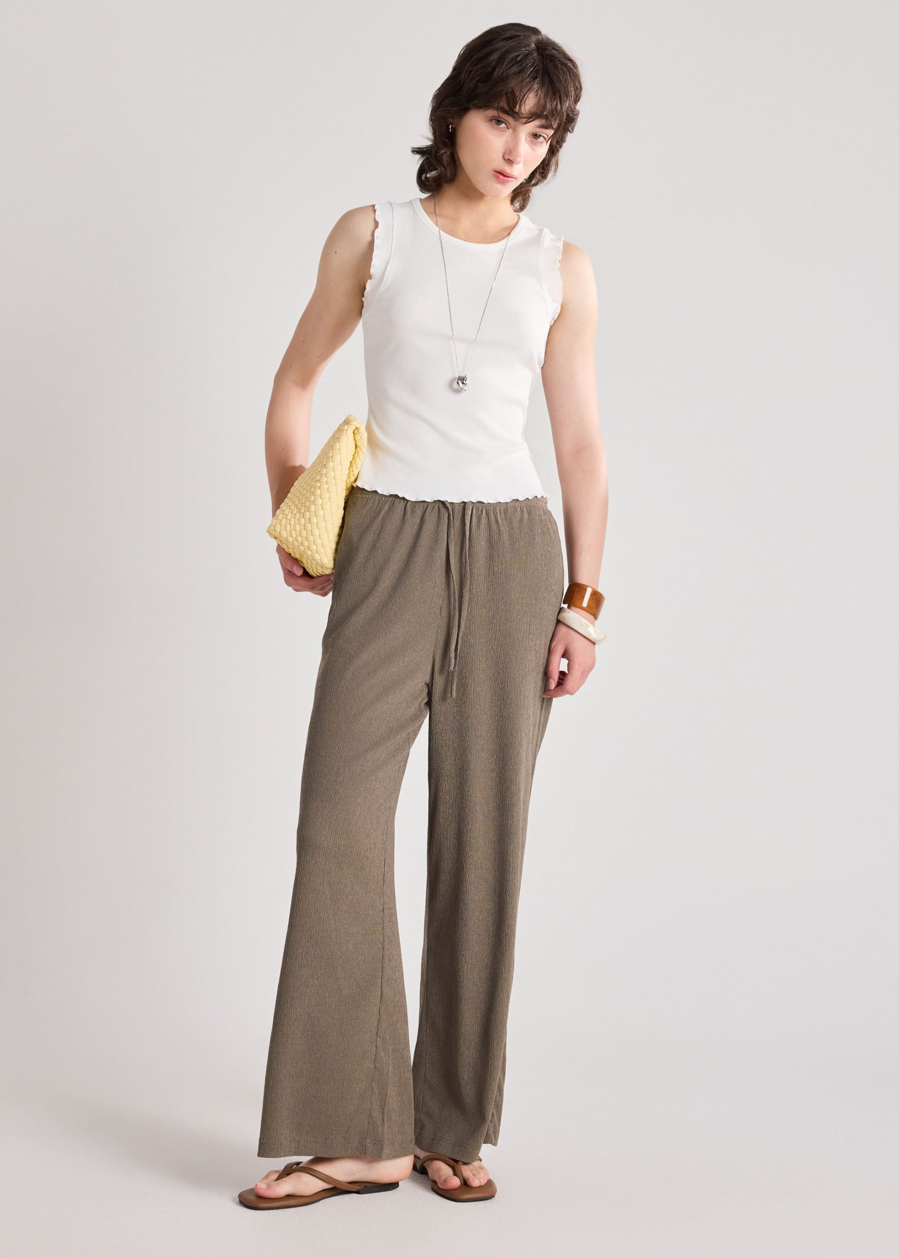 Crinkled Jersey Pants