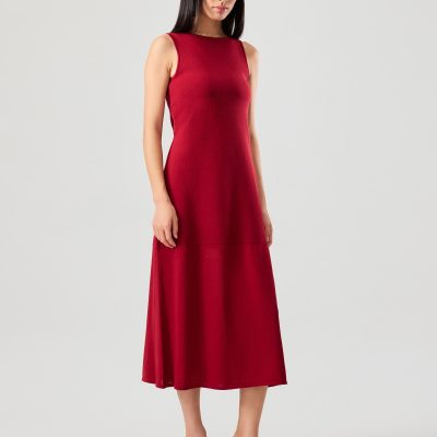 Reversible Sheer Knit Column Midaxi Dress