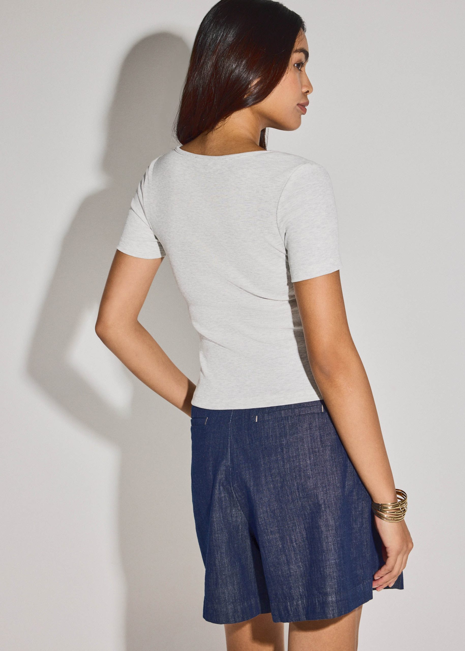 BraFree by LB Jada Square Neck Fitted Tee - Image 10