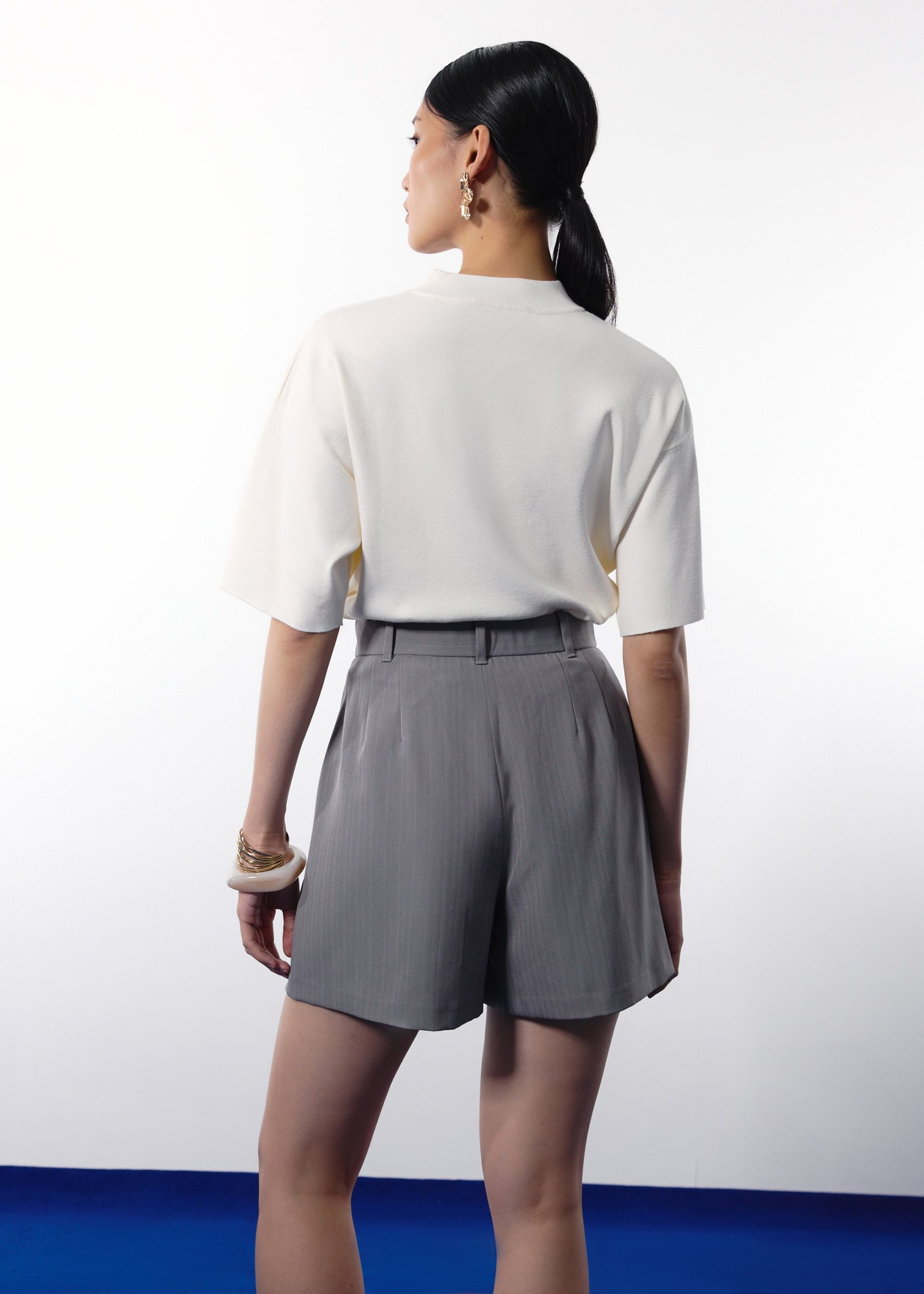 Lei Elastic Tailored Pinstripe Bermuda Shorts - Image 7