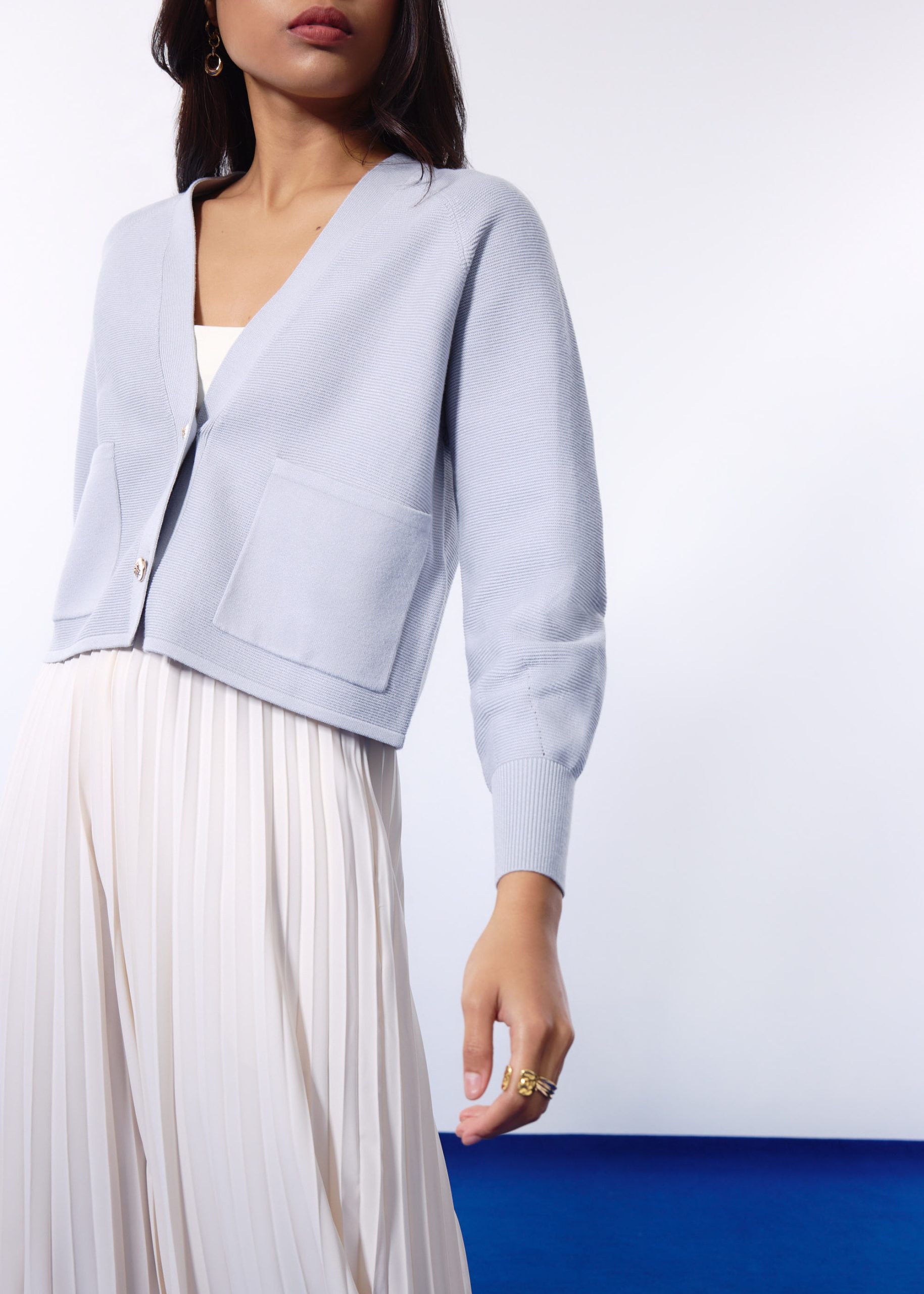 Priya Relaxed Classic Knit V-neck Cardigan - Image 14