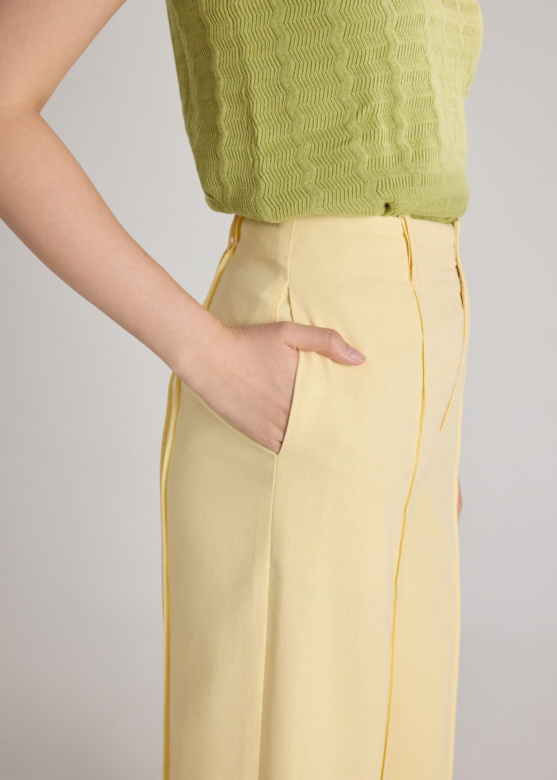 Pintuck Wide Leg Pants - Image 12