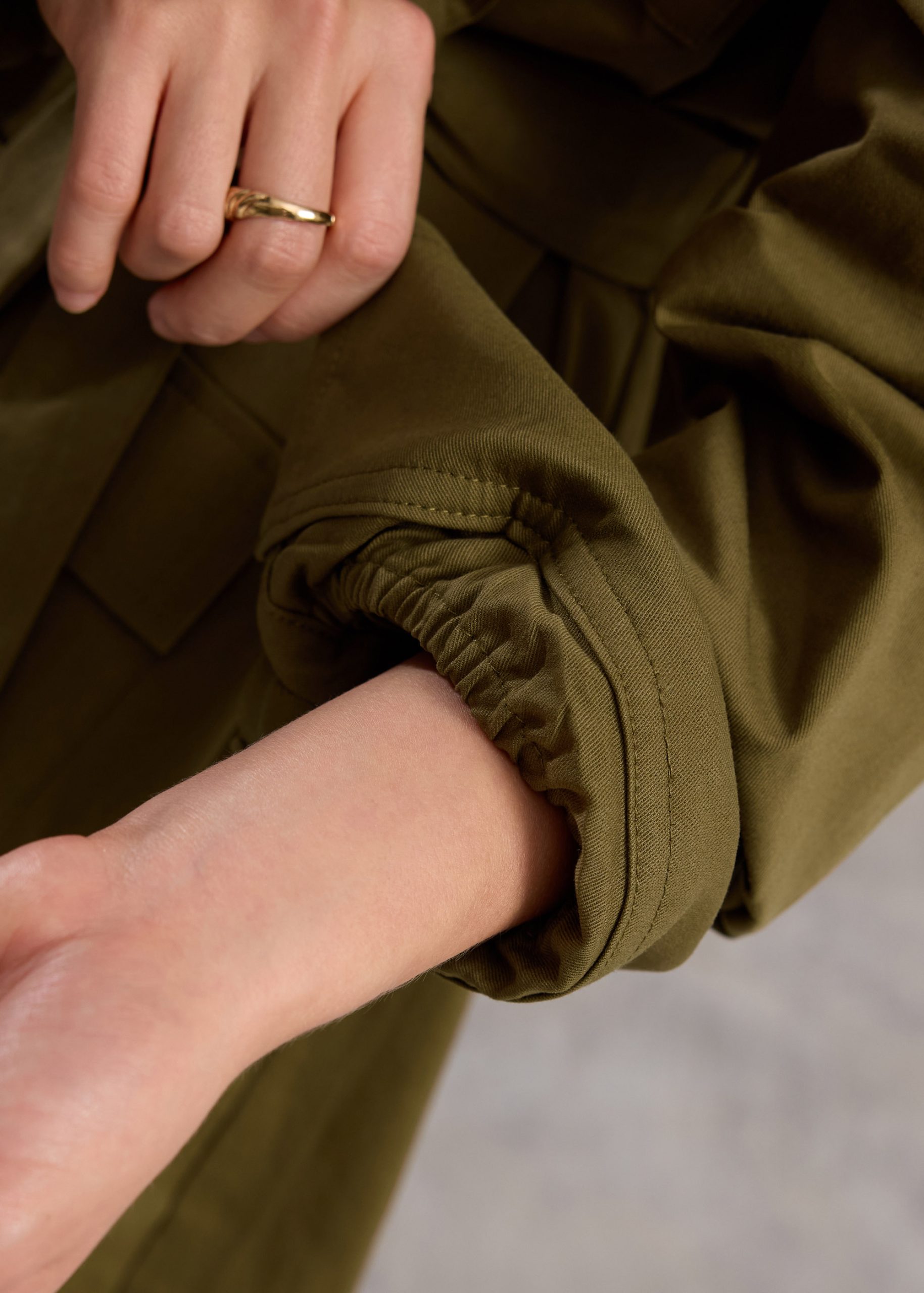 Oversized Cotton Twill Button Down Utility Shirt Dress - Image 11